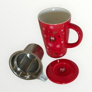 Davids Tea Perfect Mug Line With Lid and Infuser Excellent Condition